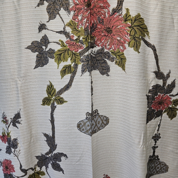 Vintage barkcloth shimmer fabric novelty print Pembroke yardage - Picture 2 of 4